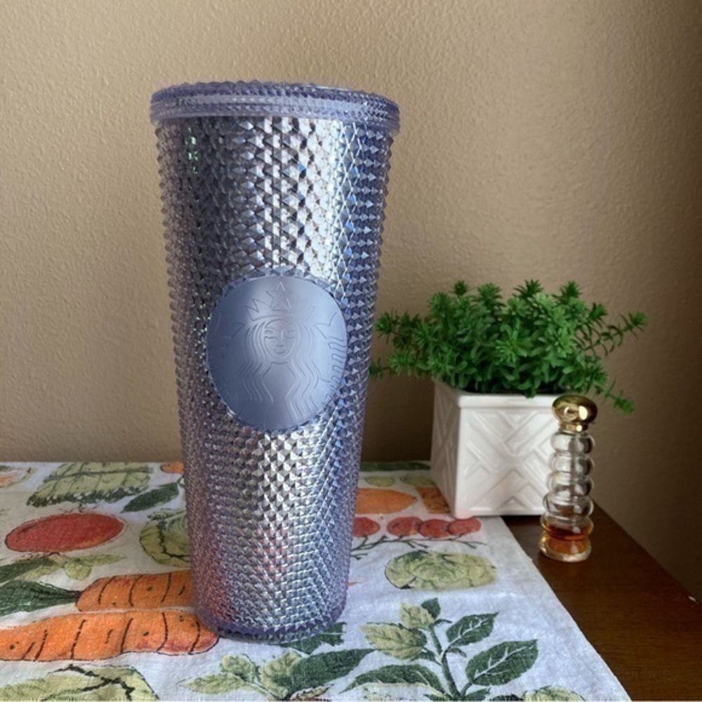 Starbucks Platinum silver stud tumbler MISSING STRAW